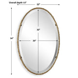 Twisted Branch Oval Mirror - Gold by Uttermost - View 7