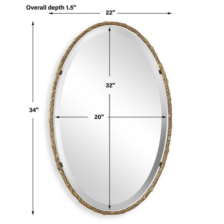 Twisted Branch Oval Mirror - Gold by Uttermost - View 7