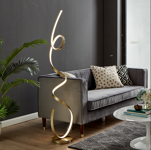Amsterdam LED Dimmable 63" Floor Lamp // Sandy Gold  | Finesse - Home Elegance USA