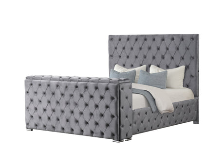Encore Modern Style Tufted and Upholstered Queen 5PC Bedroom set made with wood in Gray(NJ INVENTORY) - sold by Home Elegance USA