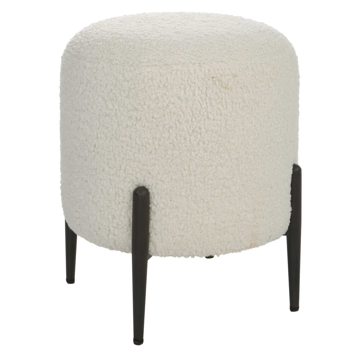 Arles Shearling Ottoman - White / Black by Uttermost - View 4