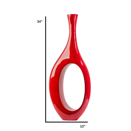 Trombone Vase // Small Red  | Finesse - sold by Home Elegance USA