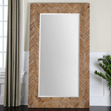 Demetria Oversized Wooden Mirror - Light Brown by Uttermost - View 2