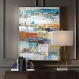 Fiesta Hand Painted Canvas - Blue / Orange by Uttermost - View 2