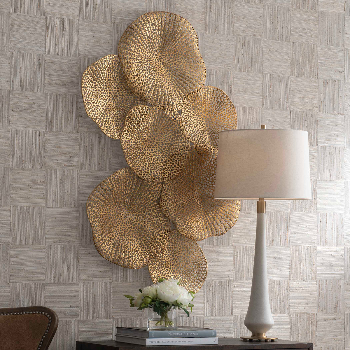 Ripley Gold Metal Wall Art by Uttermost - View 3