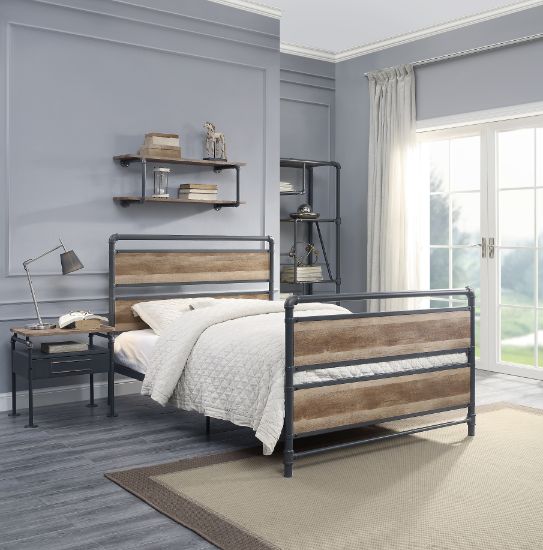 Brantley Full Bed 35885F Antique Oak & Sandy Gray Finish | Acme - 35885F - Home Elegance USA - 3