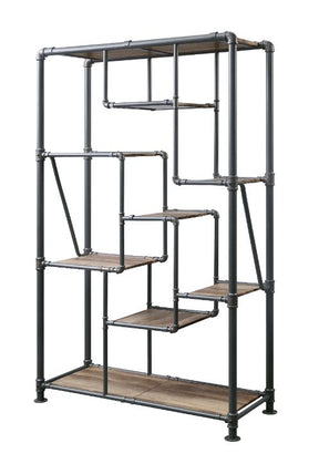 Brantley Bookshelf 35887 Antique Oak & Sandy Gray Finish | Acme | Home Elegance USA