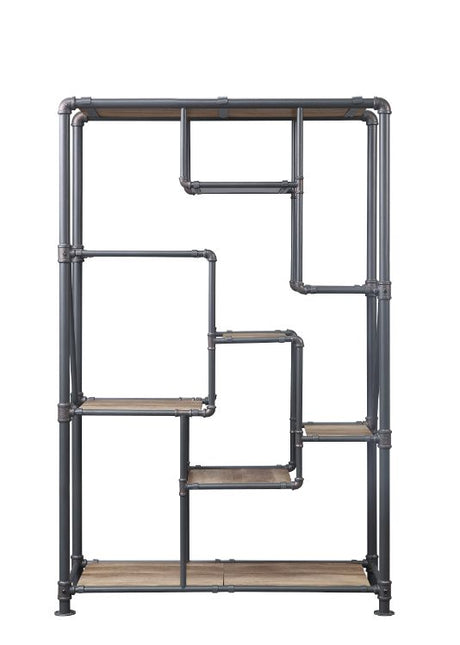 Brantley Bookshelf 35887 Antique Oak & Sandy Gray Finish | Acme | Home Elegance USA