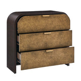 Byrams 3 Drawer Oak Chest Brown / Gold / Woodtone - Dark Brown by Uttermost - View 6