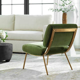 Knoll Mid-Century Accent Chair - Green by Uttermost - View 3