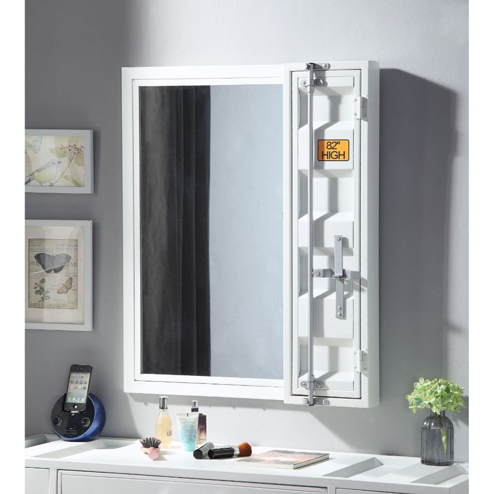 Acme - Cargo Vanity Mirror 35908 White Finish