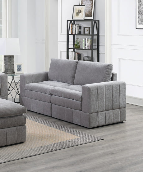 Contemporary Modular 6-Piece Sectional Sofa Set in Graphite Morgan Suede | Ideal for Living Rooms - sold by Home Elegance USA