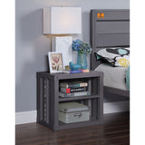 Acme - Cargo Nightstand W/USB 35922 Gunmetal Finish