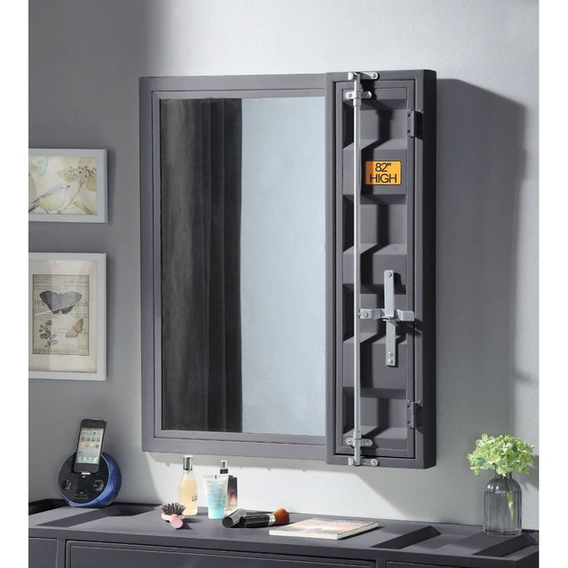 Acme - Cargo Vanity Mirror 35923 Gunmetal Finish