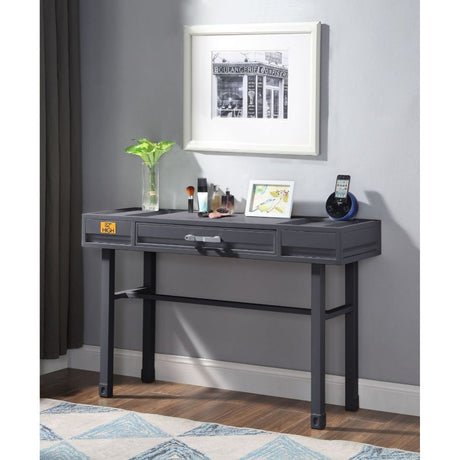 Acme - Cargo Vanity Desk 35924 Gunmetal Finish