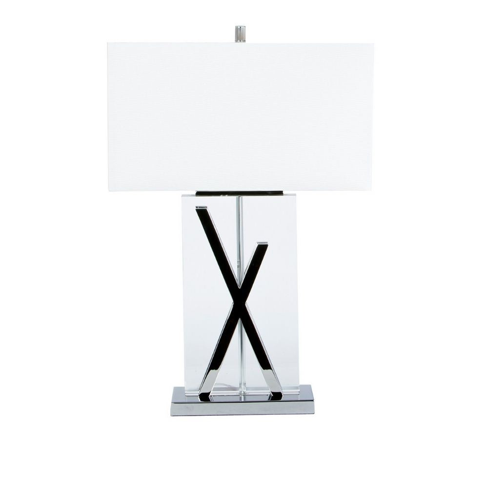 1 Light with USB Charger X Table Lamp // Chrome and Crystal  | Finesse - Home Elegance USA