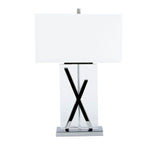 1 Light with USB Charger X Table Lamp // Chrome and Crystal  | Finesse - Home Elegance USA