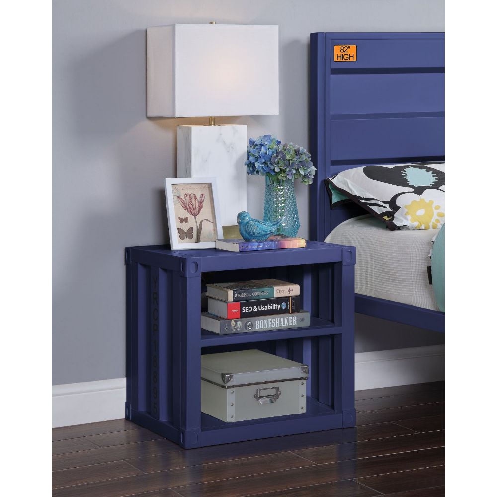 Acme - Cargo Nightstand W/USB 35937 Blue Finish