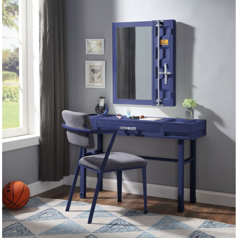 Acme - Cargo Vanity Desk 35939 Blue Finish