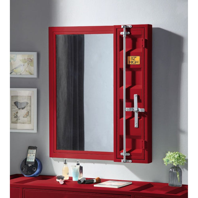 Acme - Cargo Vanity Mirror 35952 Red Finish