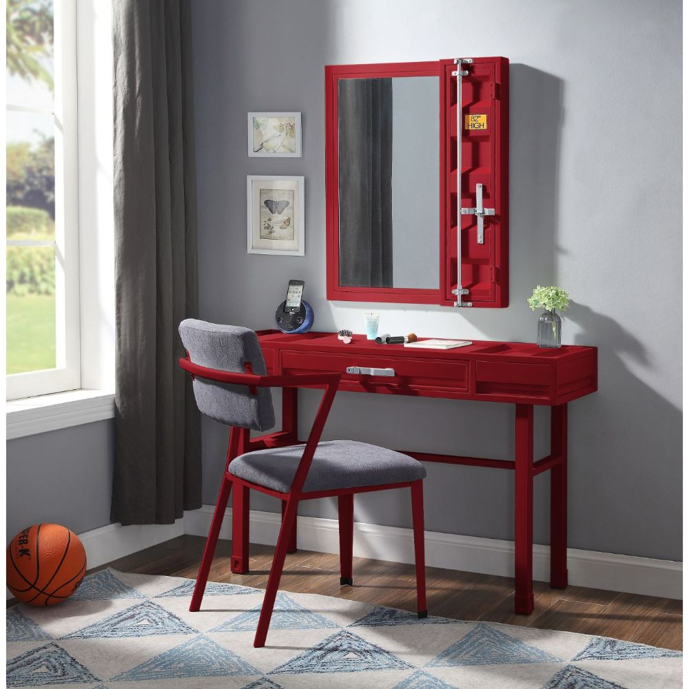 Cargo Vanity Desk 35953 Red Finish | Acme - 35953 - Home Elegance USA - 2