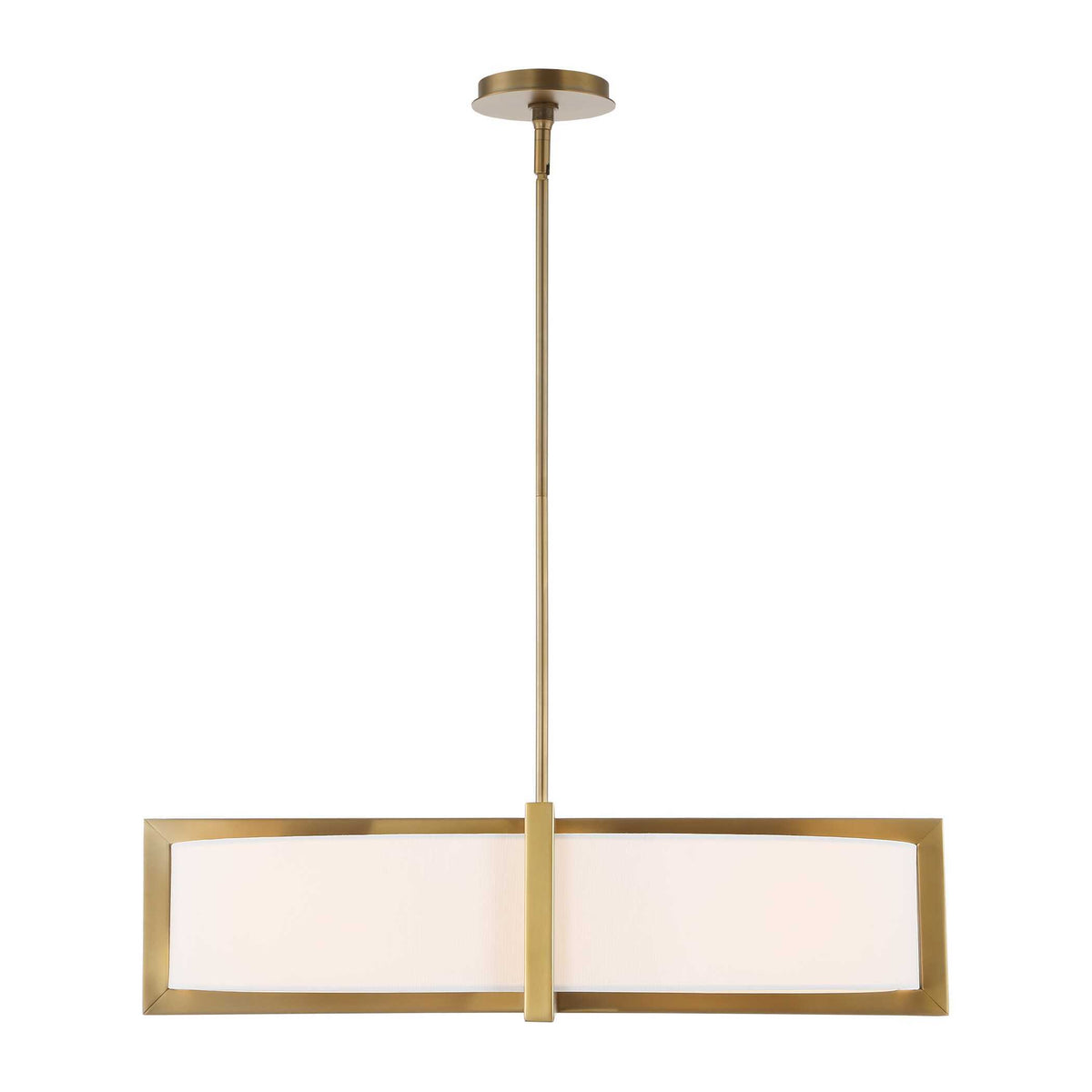 Cresson 4 Light Drum Pendant White / Gold - Gold / White by Uttermost - View 12