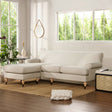 Alana  88' L-Shape Reversible Sectional Sofa, Light Beige Linen - sold by Home Elegance USA