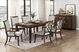 Formal Traditional 7pc Dining Set Table and Chairs Separate Extension Cherry Finish with Dark Walnut Inlay Wooden Furniture