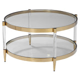 Kellen Glass Coffee Table - Gold by Uttermost - View 3