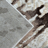 Shifra Luxury Area Rug in Beige and Gray with Bronze Abstract Design - Home Elegance USA
