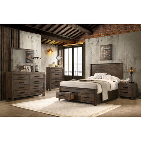 Greely Rustic Golden Brown 5-piece Storage Bedroom Set - sold by Home Elegance USA