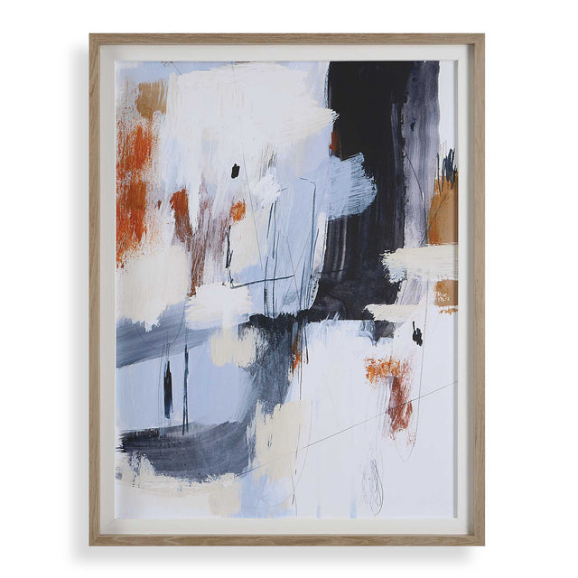 Variant Abstract Framed Print - Blue by Uttermost - View 1