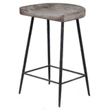 Cordova Carved Wood Counter Stool - Black by Uttermost - View 1