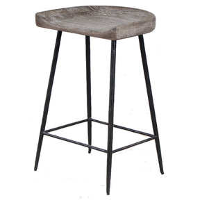 Cordova Carved Wood Counter Stool - Black by Uttermost - View 1