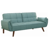 Sofa Bed - Caufield Biscuit-tufted Sofa Bed Turquoise Blue