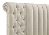 Sonya Upholstered Eastern King Round Storage Bed Ivory - Home Elegance USA