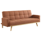 Sofa Bed - Kourtney Upholstered Track Arms Covertible Sofa Bed Terracotta