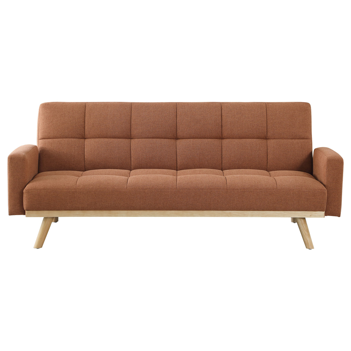 Sofa Bed - Kourtney Upholstered Track Arms Covertible Sofa Bed Terracotta