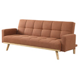 Sofa Bed - Kourtney Upholstered Track Arms Covertible Sofa Bed Terracotta