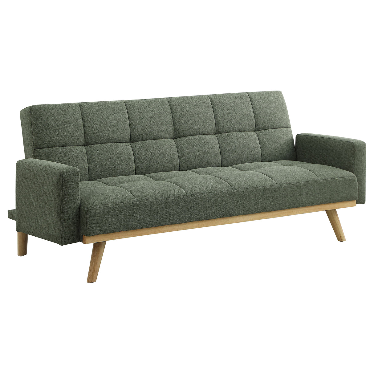 Sofa Bed - Kourtney Upholstered Track Arms Covertible Sofa Bed Sage Green