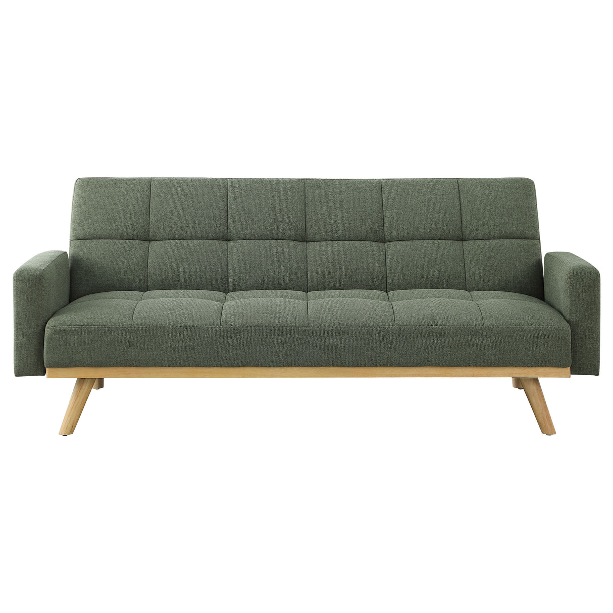 Sofa Bed - Kourtney Upholstered Track Arms Covertible Sofa Bed Sage Green