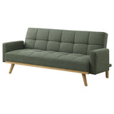 Sofa Bed - Kourtney Upholstered Track Arms Covertible Sofa Bed Sage Green