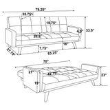 Sofa Bed - Kourtney Upholstered Track Arms Covertible Sofa Bed Sage Green