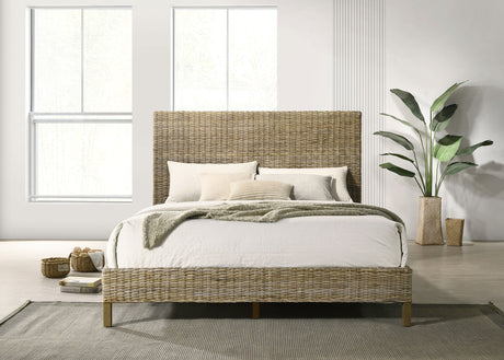 Eastern King Bed  - Zyla Wood Eastern King Panel Bed Kubu Grey