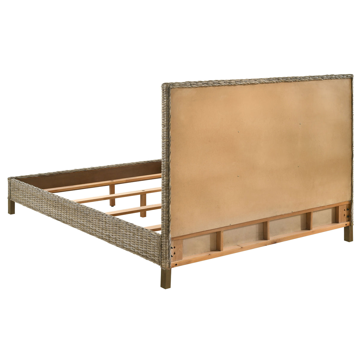 Eastern King Bed  - Zyla Wood Eastern King Panel Bed Kubu Grey