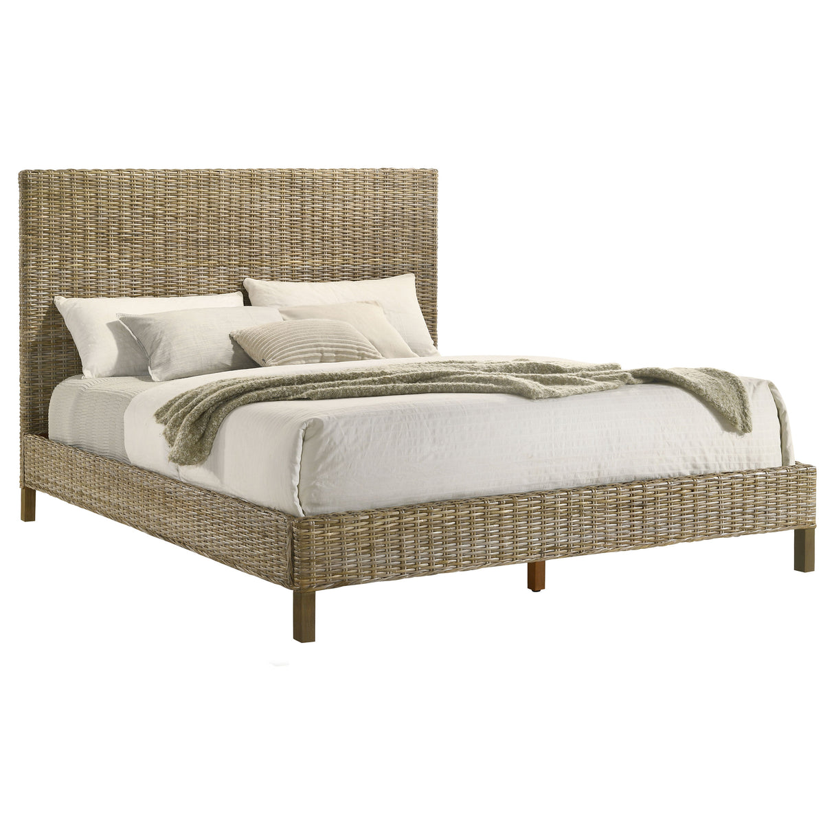 California King Bed - Zyla Wood California King Panel Bed Kubu Grey