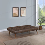 Sofa Bed - Jenson Multipurpose Upholstered Tufted Convertible Sofa Bed Dark Coffee Brown