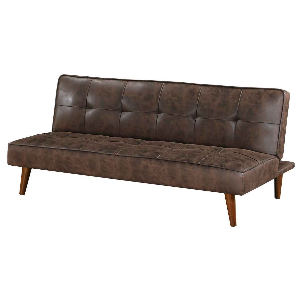 Sofa Bed - Jenson Multipurpose Upholstered Tufted Convertible Sofa Bed Dark Coffee Brown