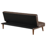 Sofa Bed - Jenson Multipurpose Upholstered Tufted Convertible Sofa Bed Dark Coffee Brown