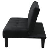 Sofa Bed - Stanford Multipurpose Upholstered Tufted Convertible Sofa Bed Black